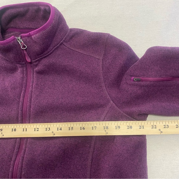 LL Bean Womens Petite XLarge Jacket Sweater Fleece Full Zip Purple 500772 - Picture 7 of 9